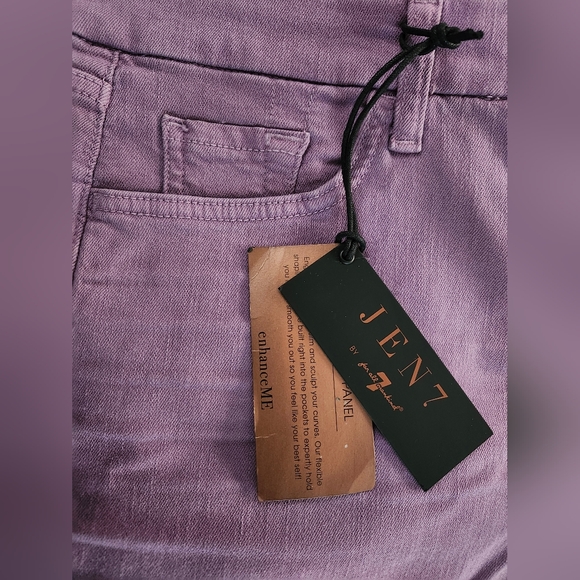 NWT Jen7 7 For all Mankind Purple Cropped Slim Fray Hem Jeans Enhance Me - Picture 5 of 5